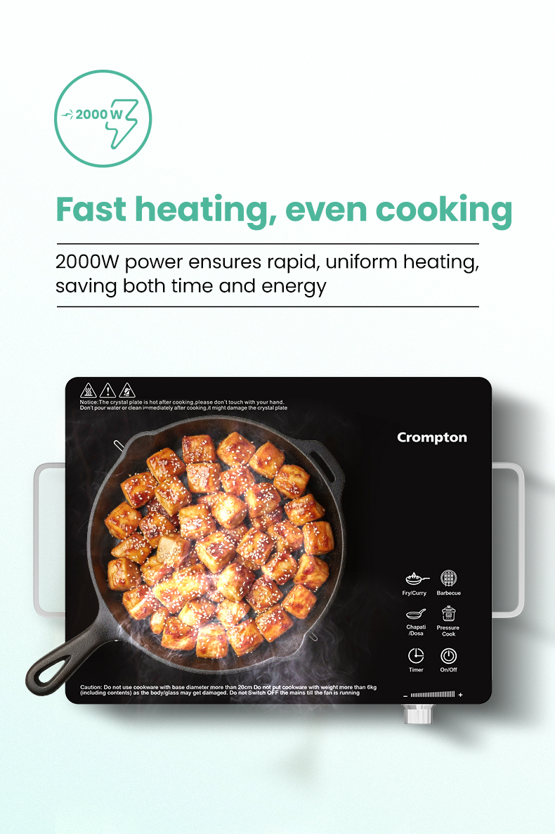 Fast heating, Even Cooking