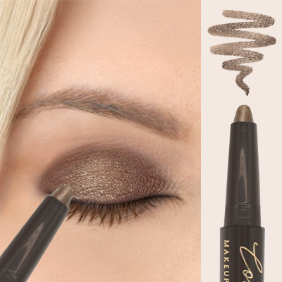 Apply shade ‘Glimmering Taupe’ over your eyelid & into socket
