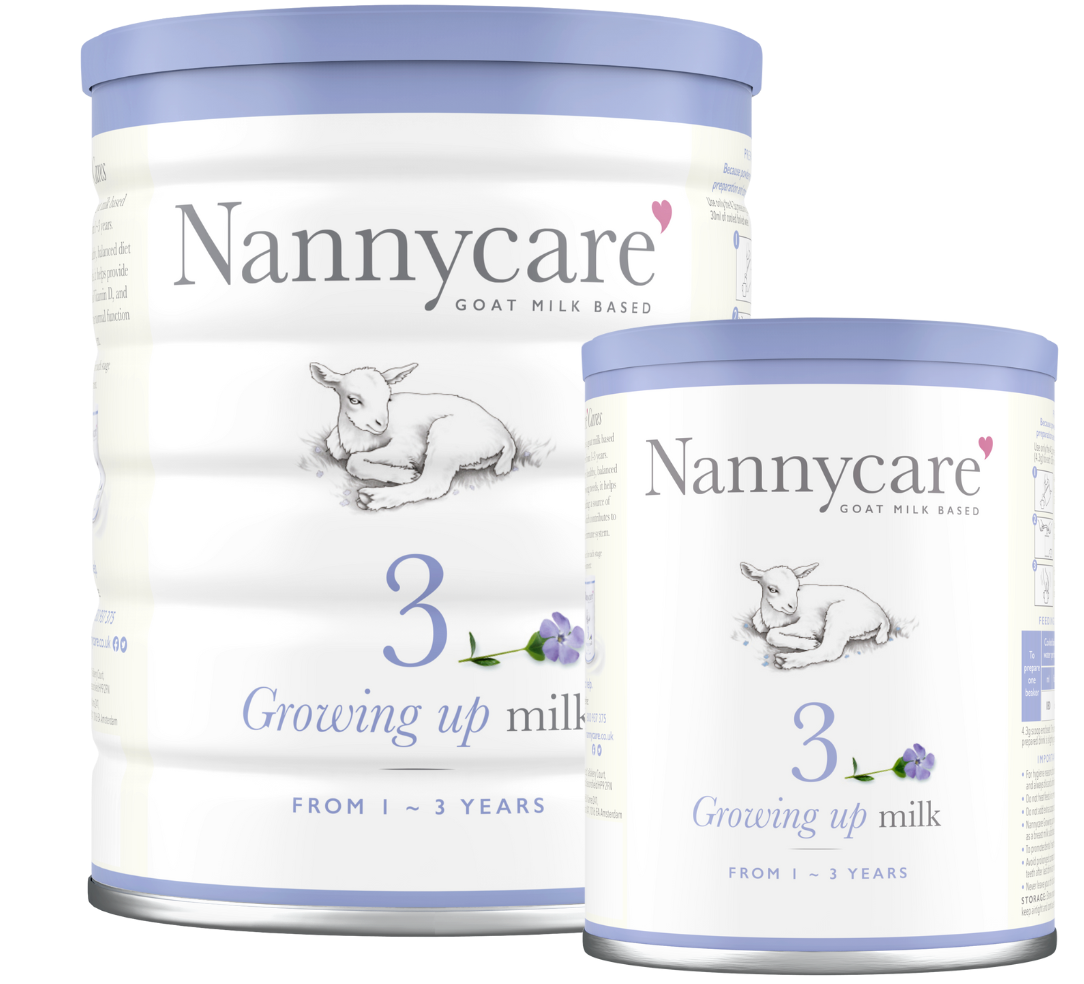 Nannycare growing up milk in two sizes