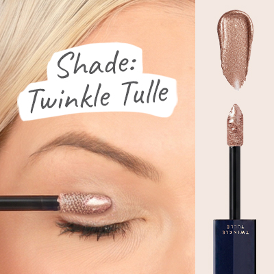 Apply a little of shade 'Twinkle Tulle' just in the centre of your eyelid
