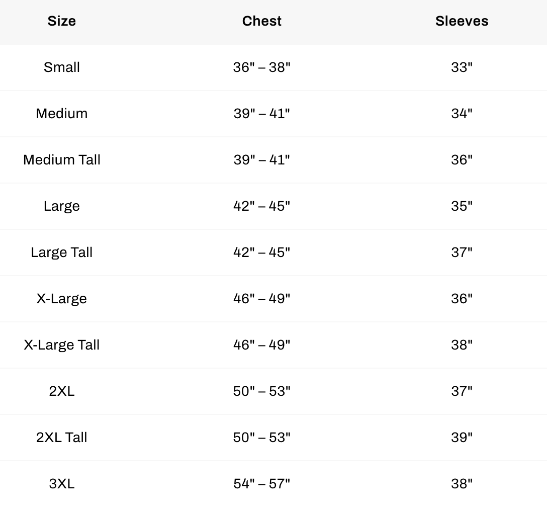 Size chart