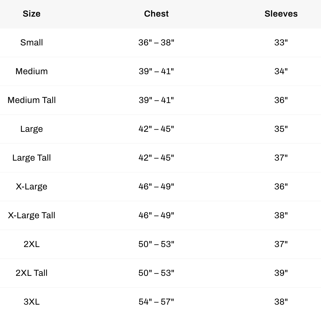 Size chart