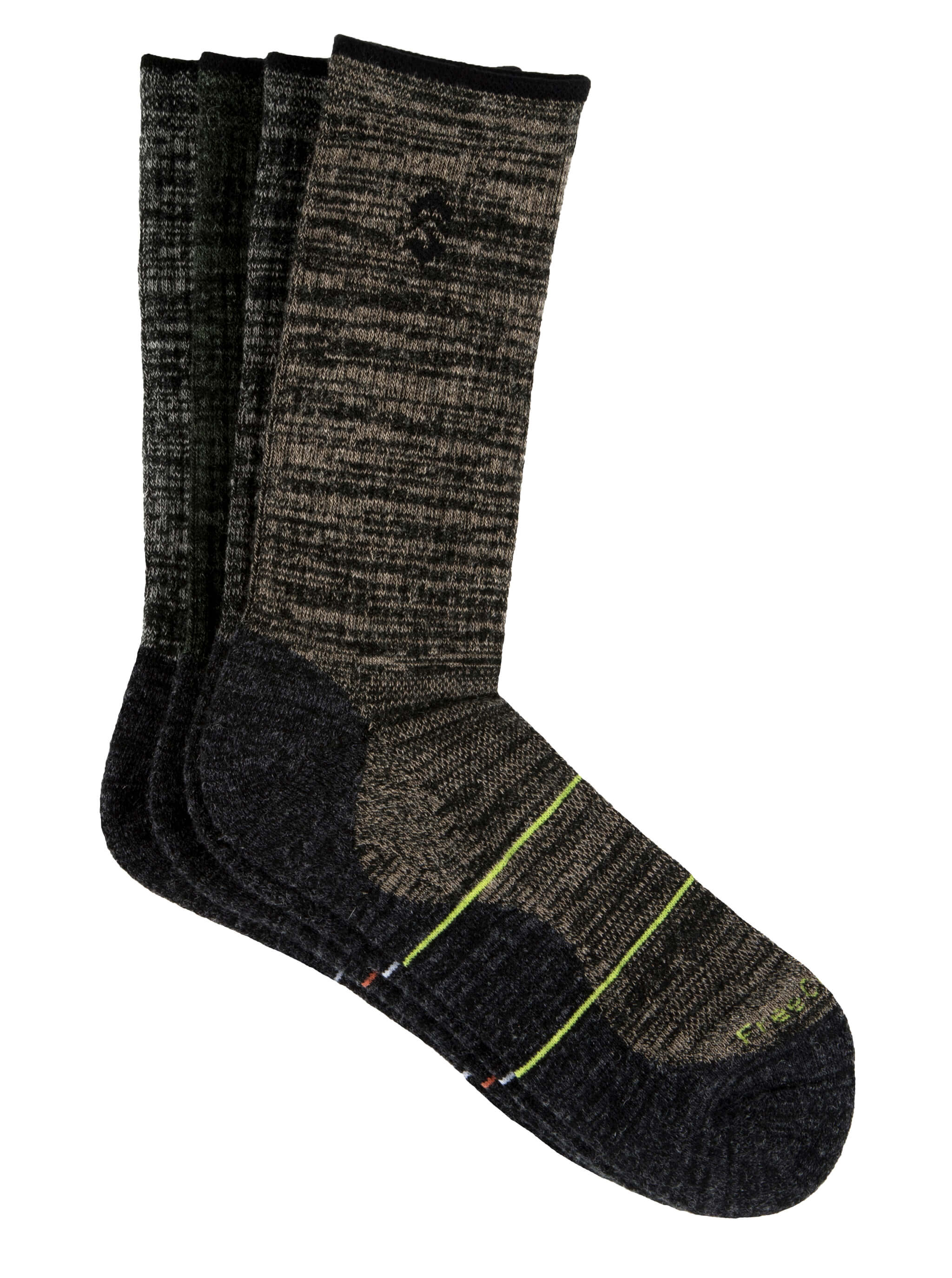 Men's Wool-Blend Black Marl Crew Socks