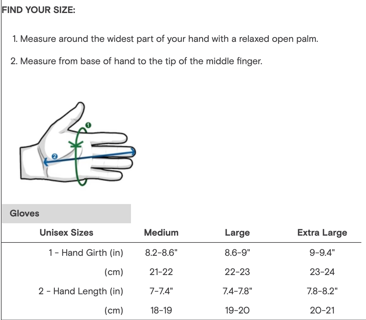 Size chart