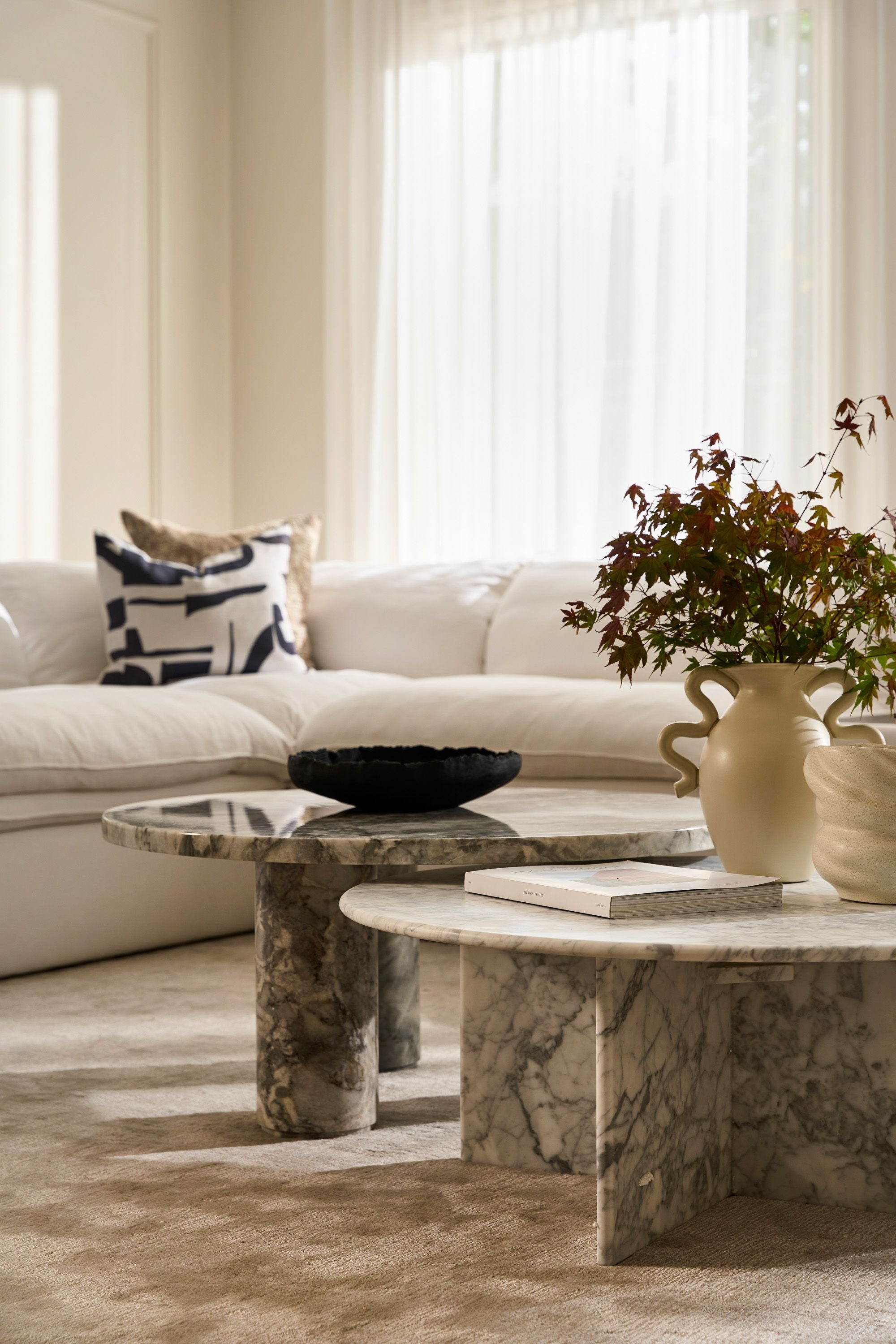 Cloud Sofa - x2 1 Seater Arm / Corner + x2 No Arm - Ivory Linen - Floor Stock