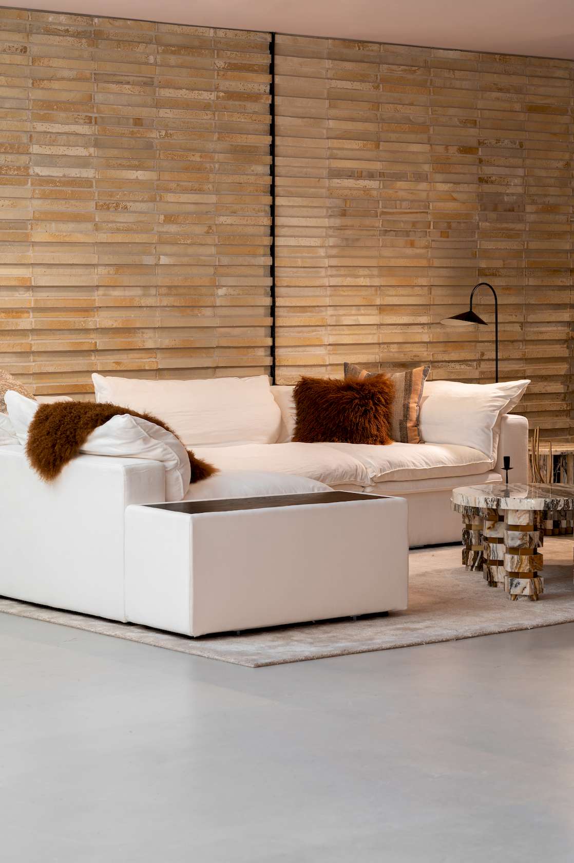 Cloud Sofa - x2 1 Seater Arm / Corner + x2 No Arm - Ivory Linen - Floor Stock