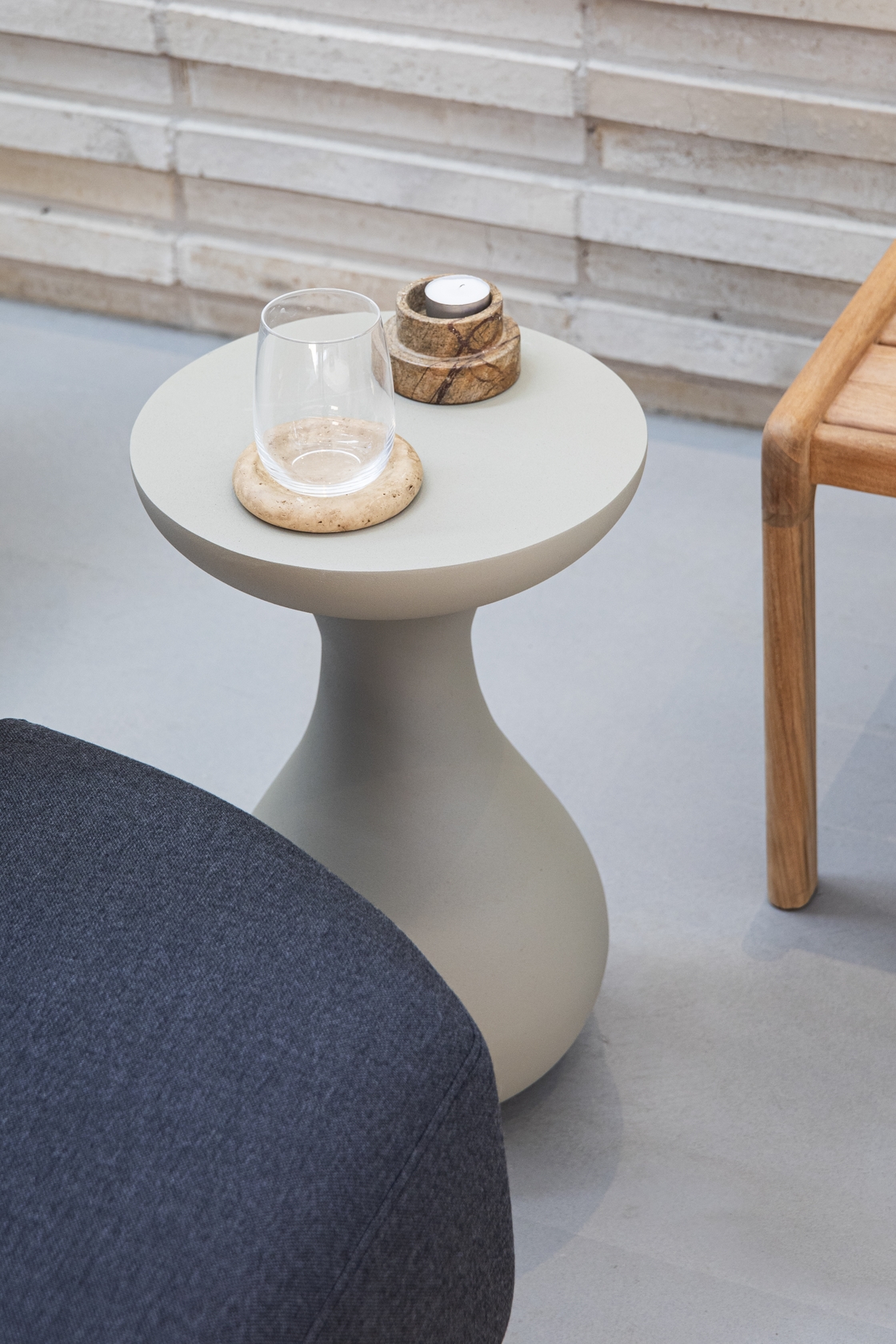 Abebe Aluminium Side Table - Grey - Floor Stock