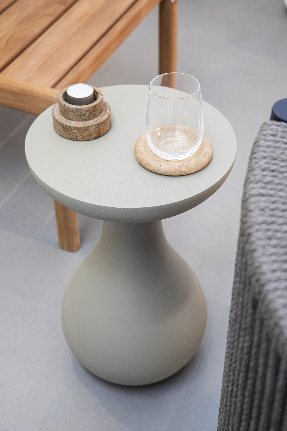Abebe Aluminium Side Table - Grey - Floor Stock