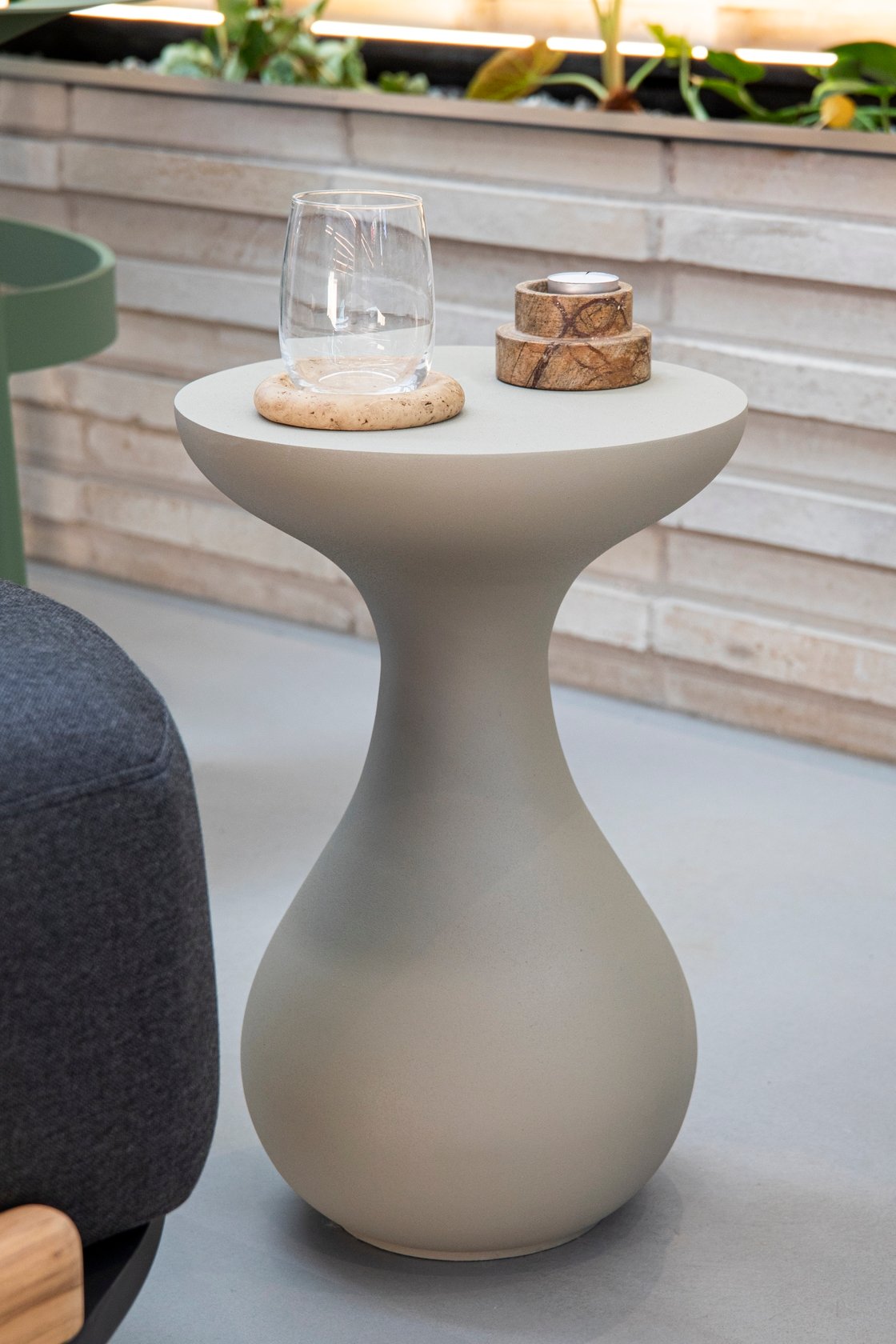 Abebe Aluminium Side Table - Grey - Floor Stock