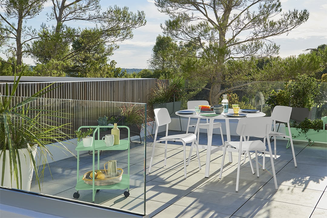 Fermob Alfred Side Table - Acapulco Blue - Floor Stock