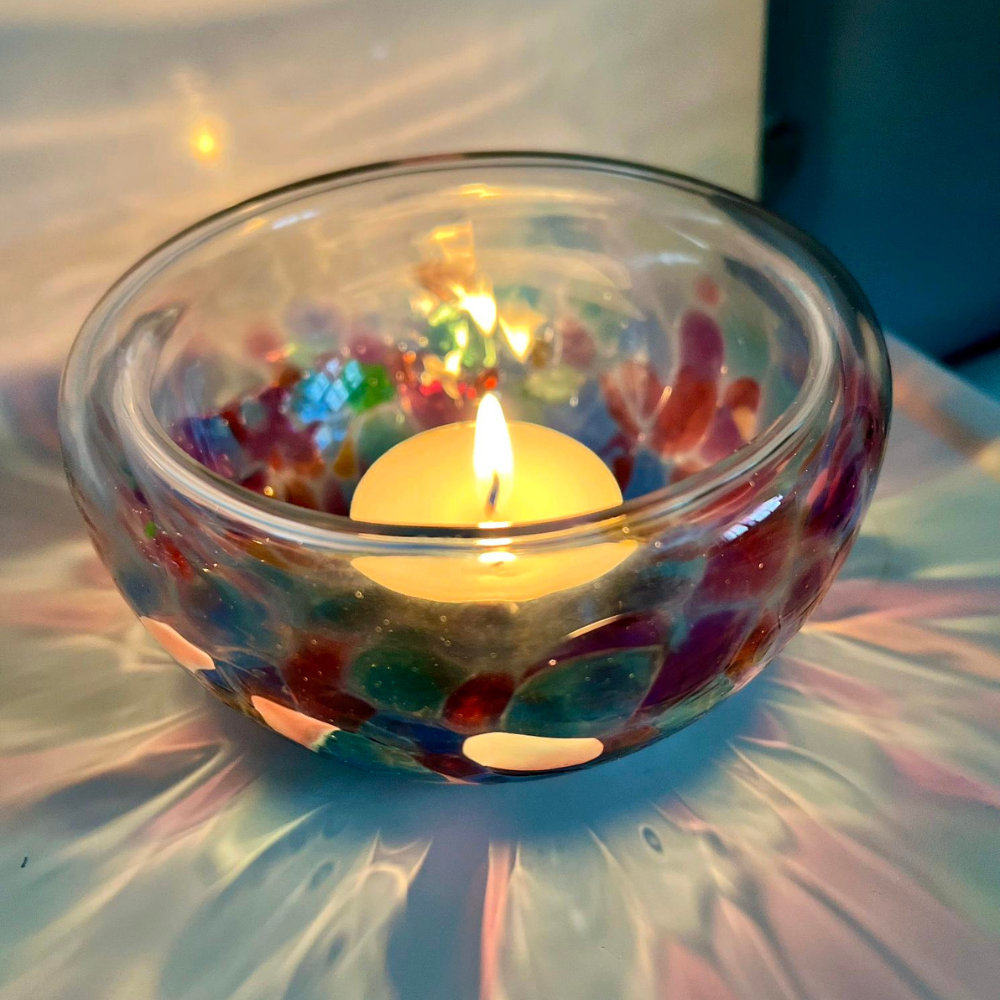 Classic Multi Friendship Bowl with a tealight candle