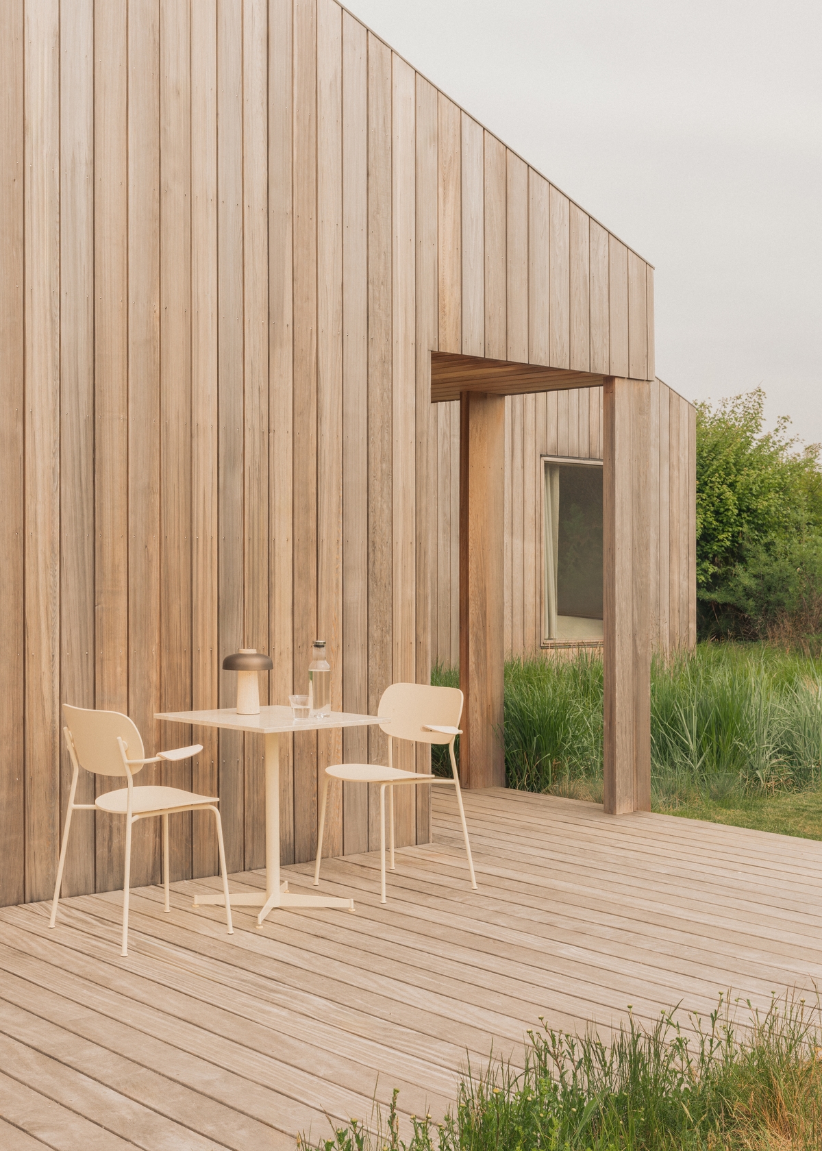 Reverse Travertine Portable Table Lamp