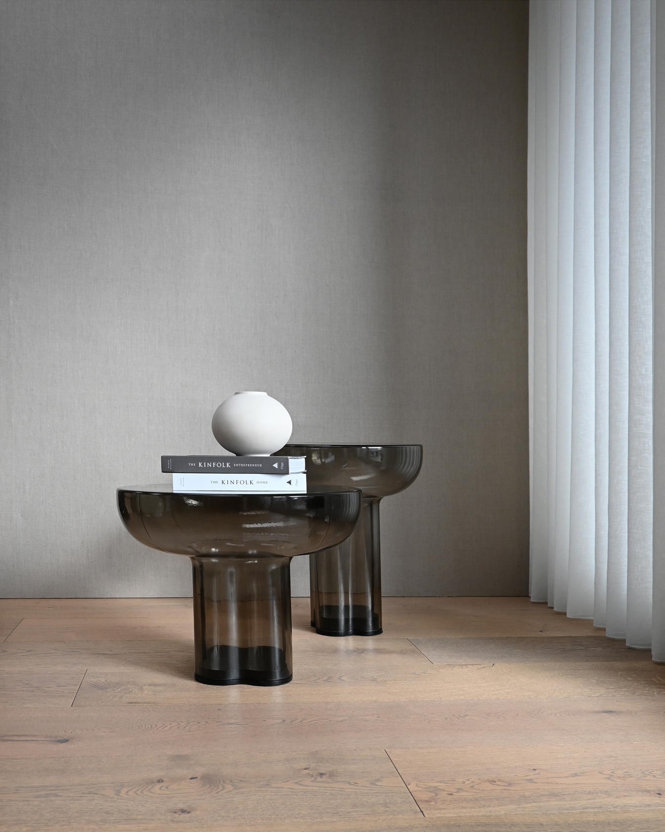 Crown Glass Tall Side Table