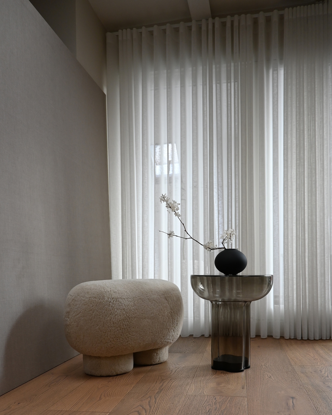 Crown Glass Tall Side Table