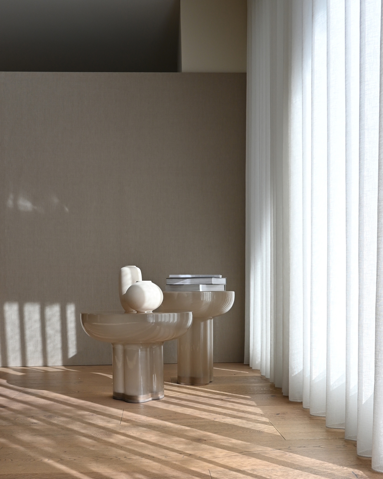 Crown Glass Tall Side Table