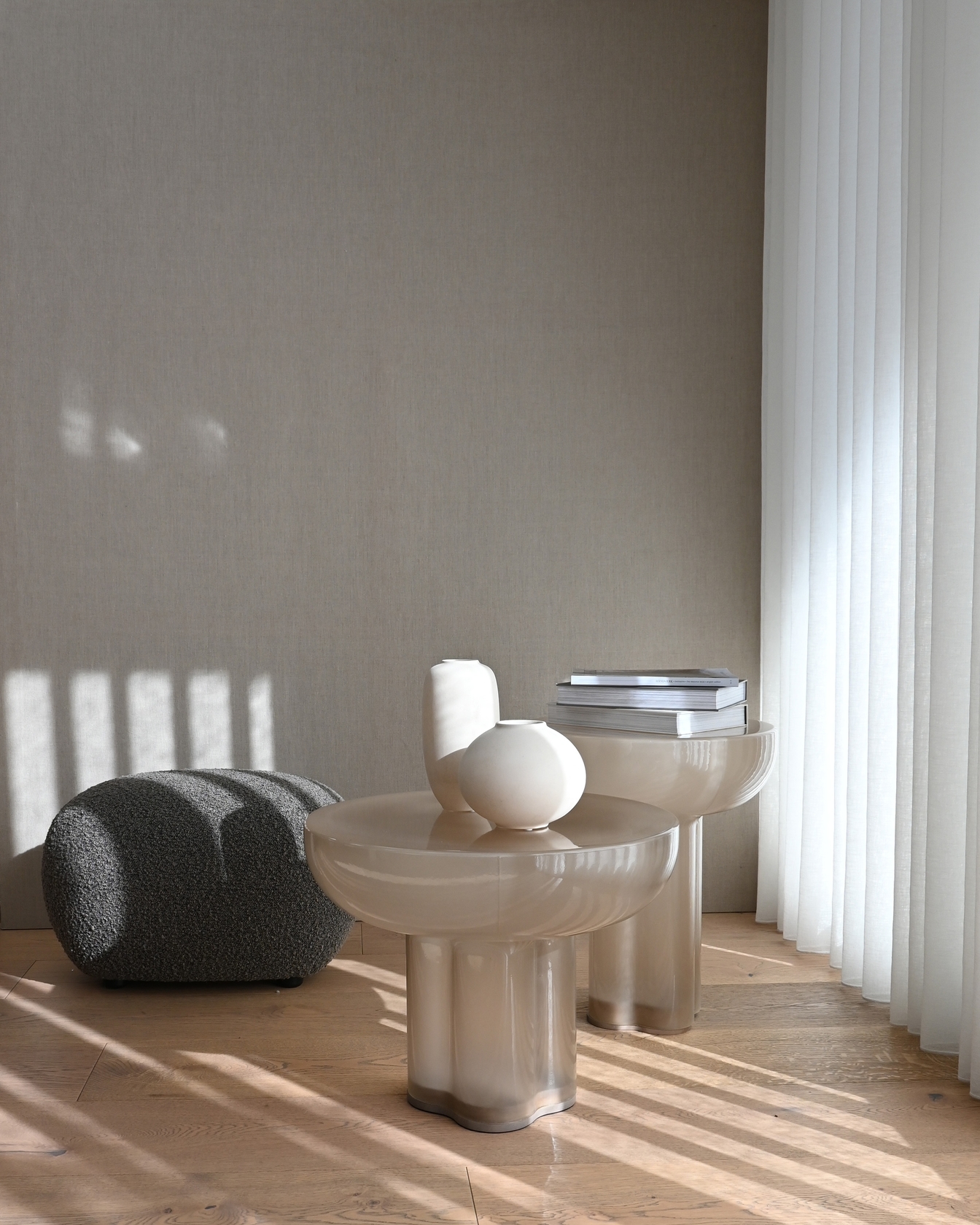 Crown Glass Tall Side Table