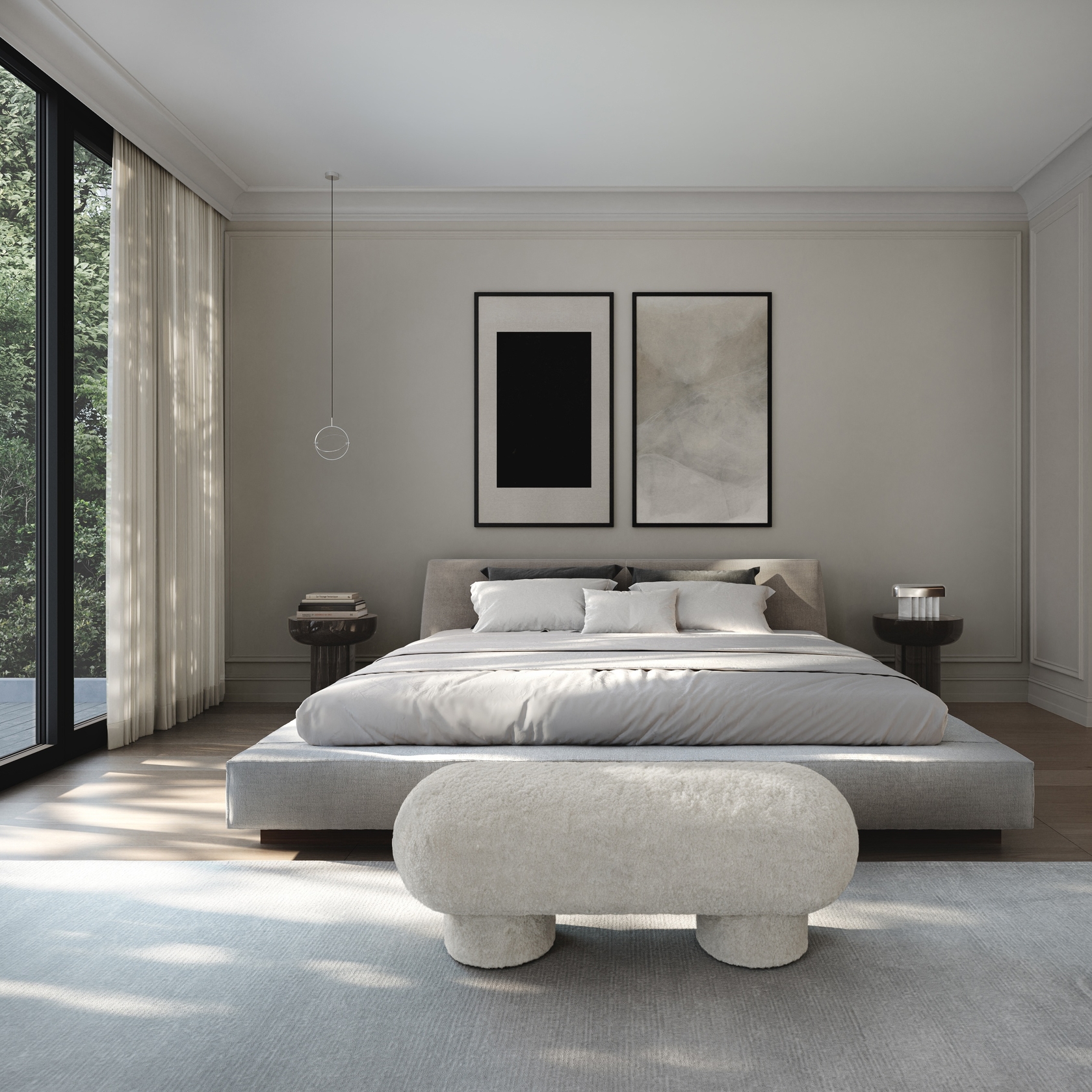 Crown Glass Tall Side Table