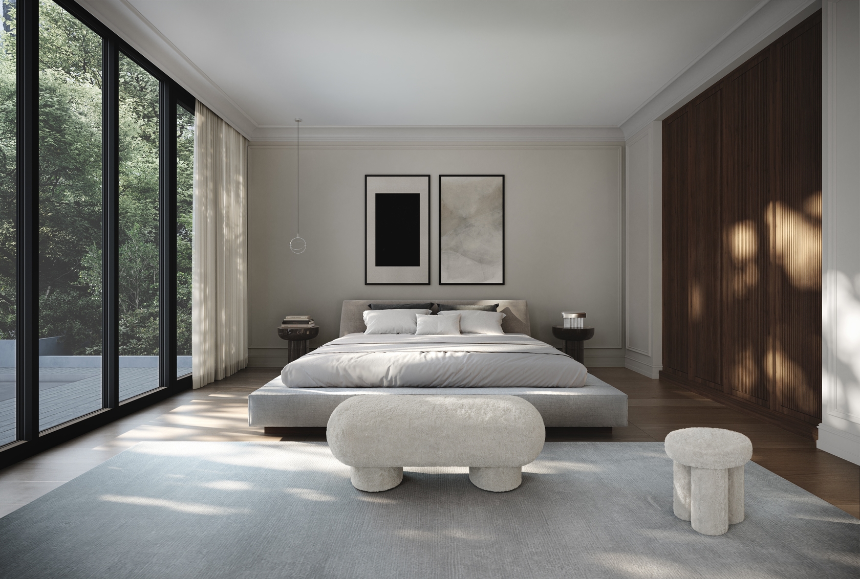 Crown Glass Tall Side Table