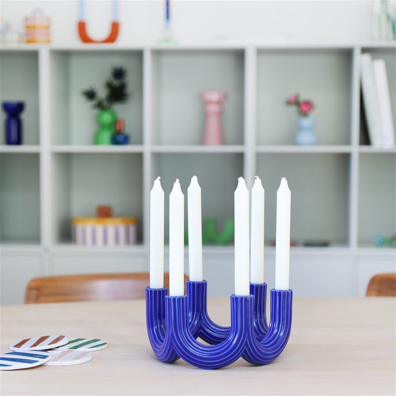Churros Candle Holder - Blue