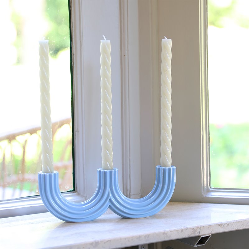 Churros Candle Holder - Light Blue