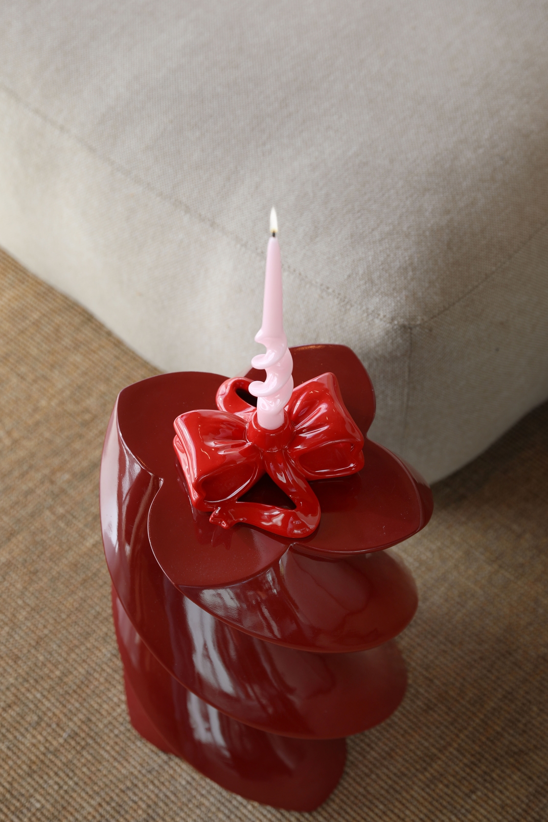 Marshmallow Pillar - Burgundy