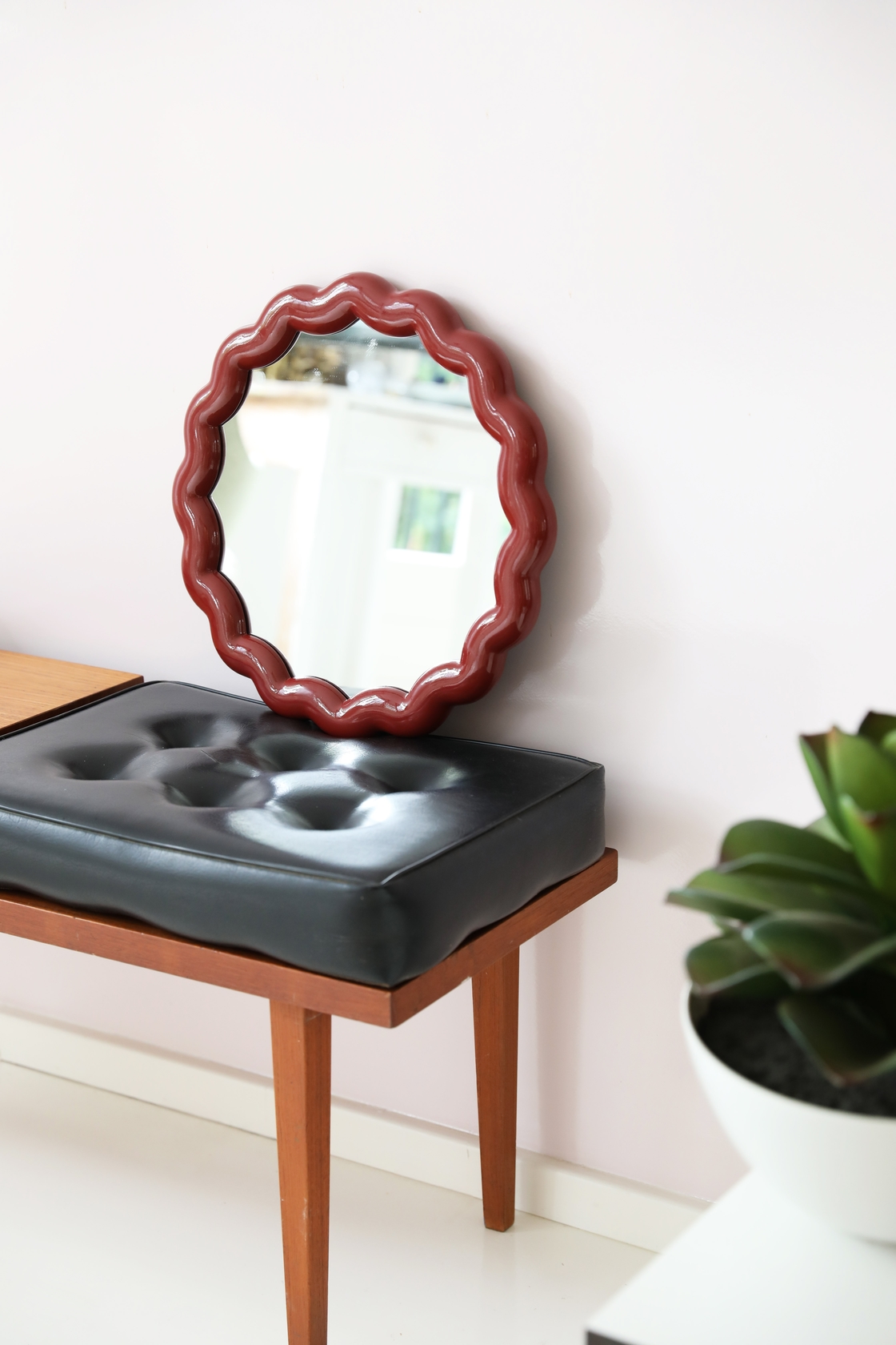 Zigzag Round Mirror