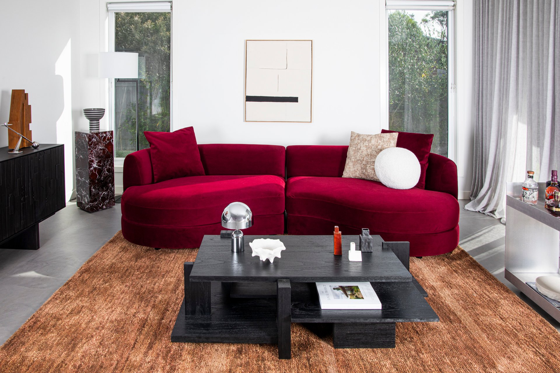 Megan 3 Seater Sofa - Bordeaux - Floor Stock