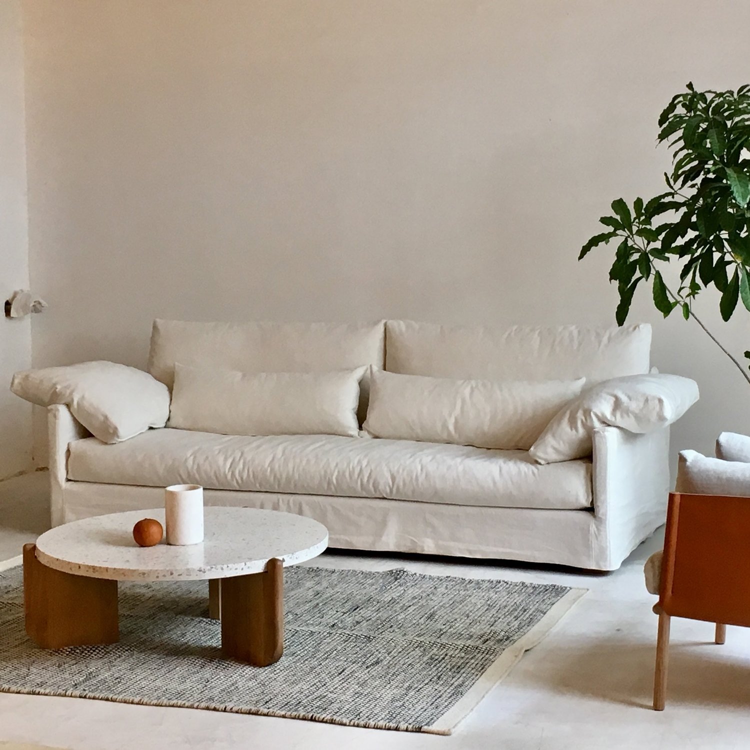 Island 3.5 Seater Sofa - Ivory-Summer 002 - Floor Stock