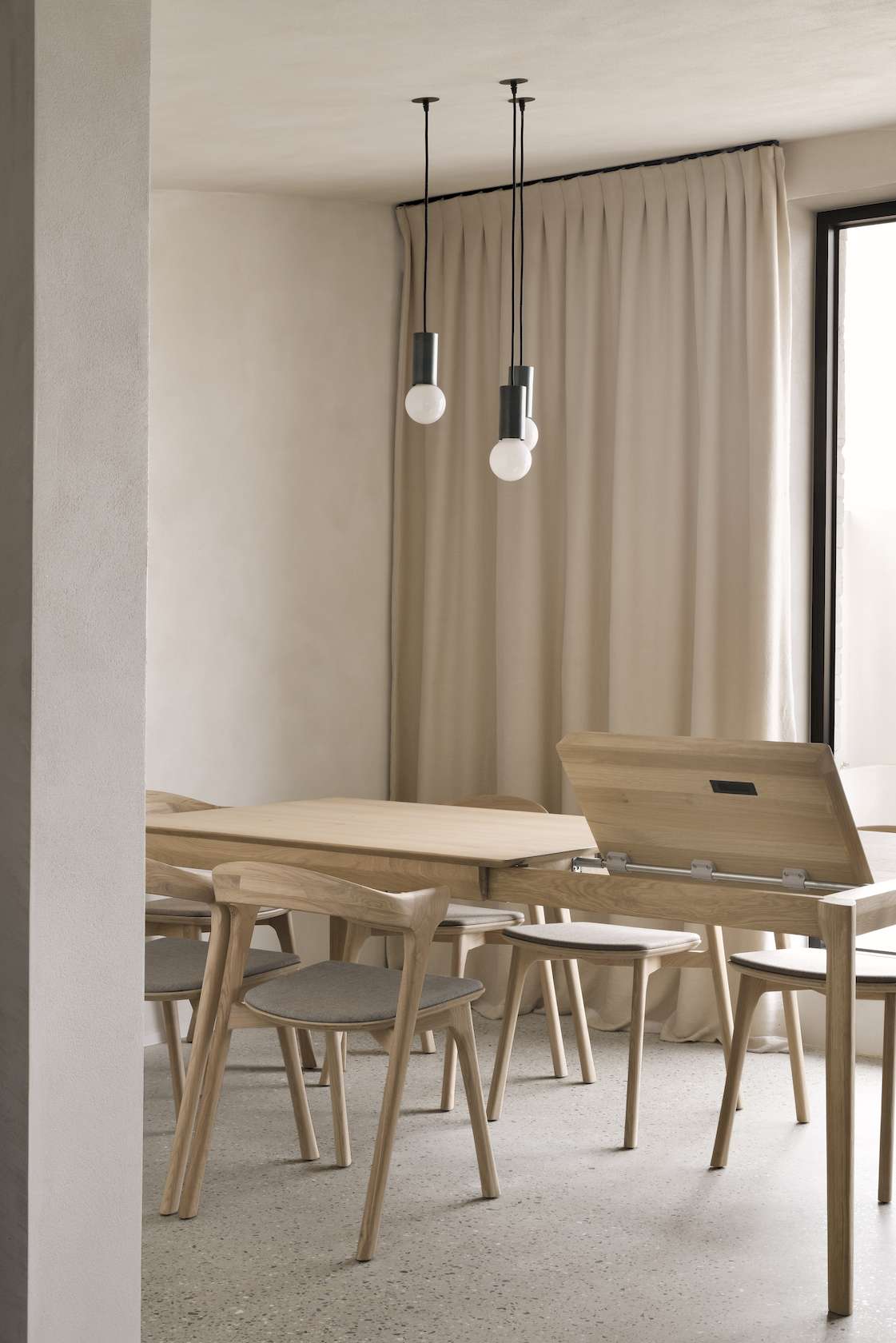 Ethnicraft Oak Bok Extendable Dining Table - 1800-2800mm - Black - Floor Stock