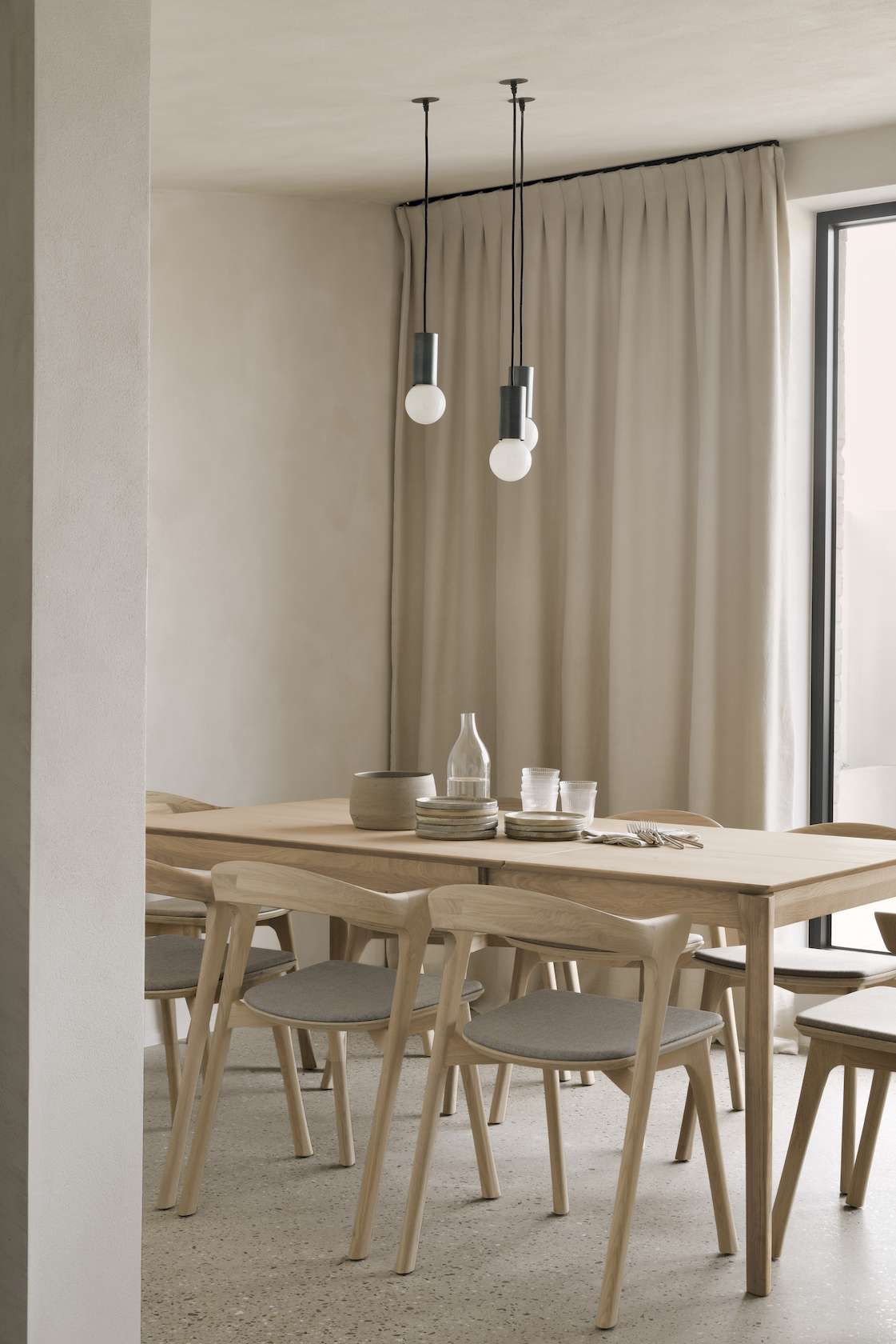 Ethnicraft Oak Bok Extendable Dining Table - 1800-2800mm - Black - Floor Stock