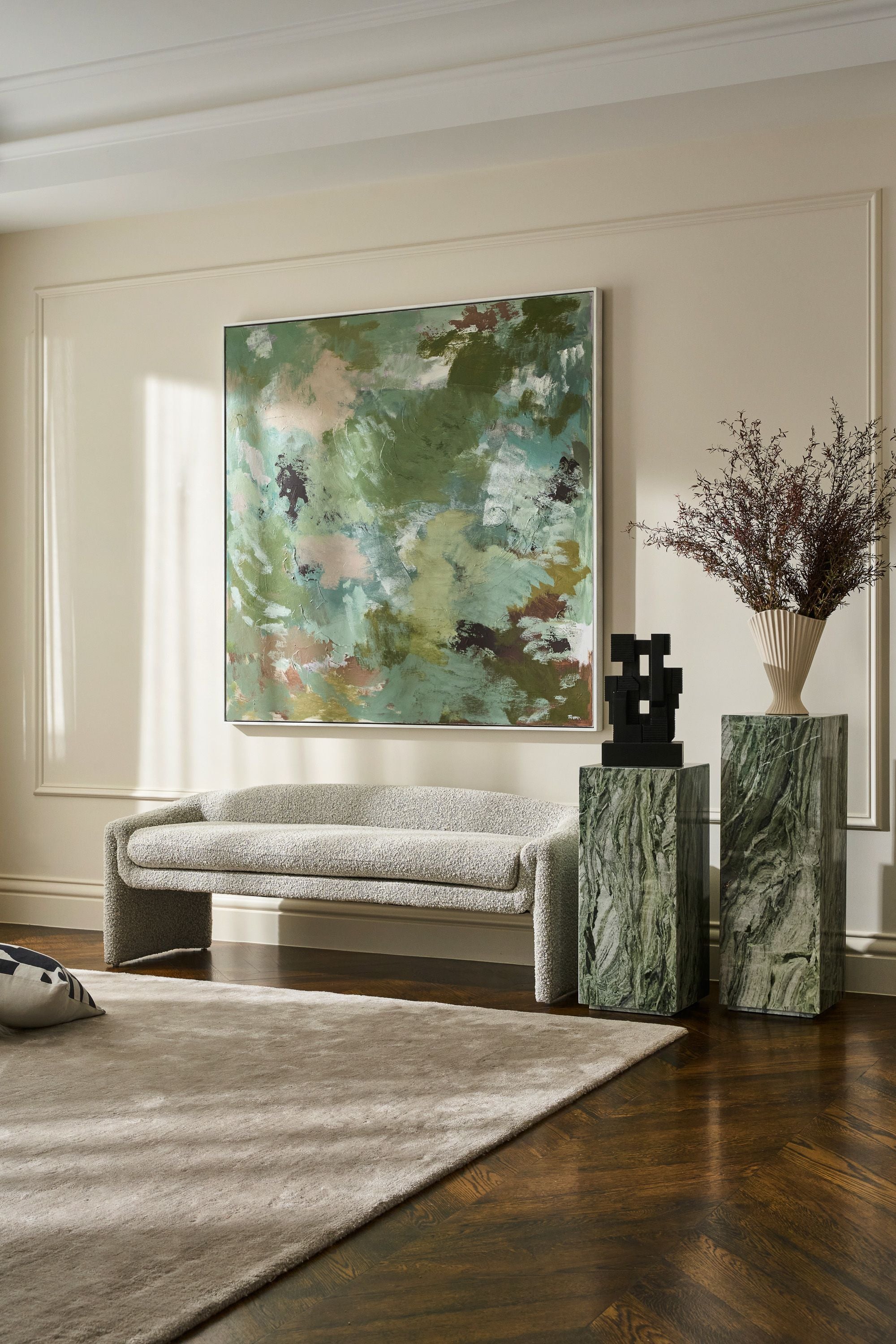 Cube Pedestal - Low - Ice Jade - Floor Stock