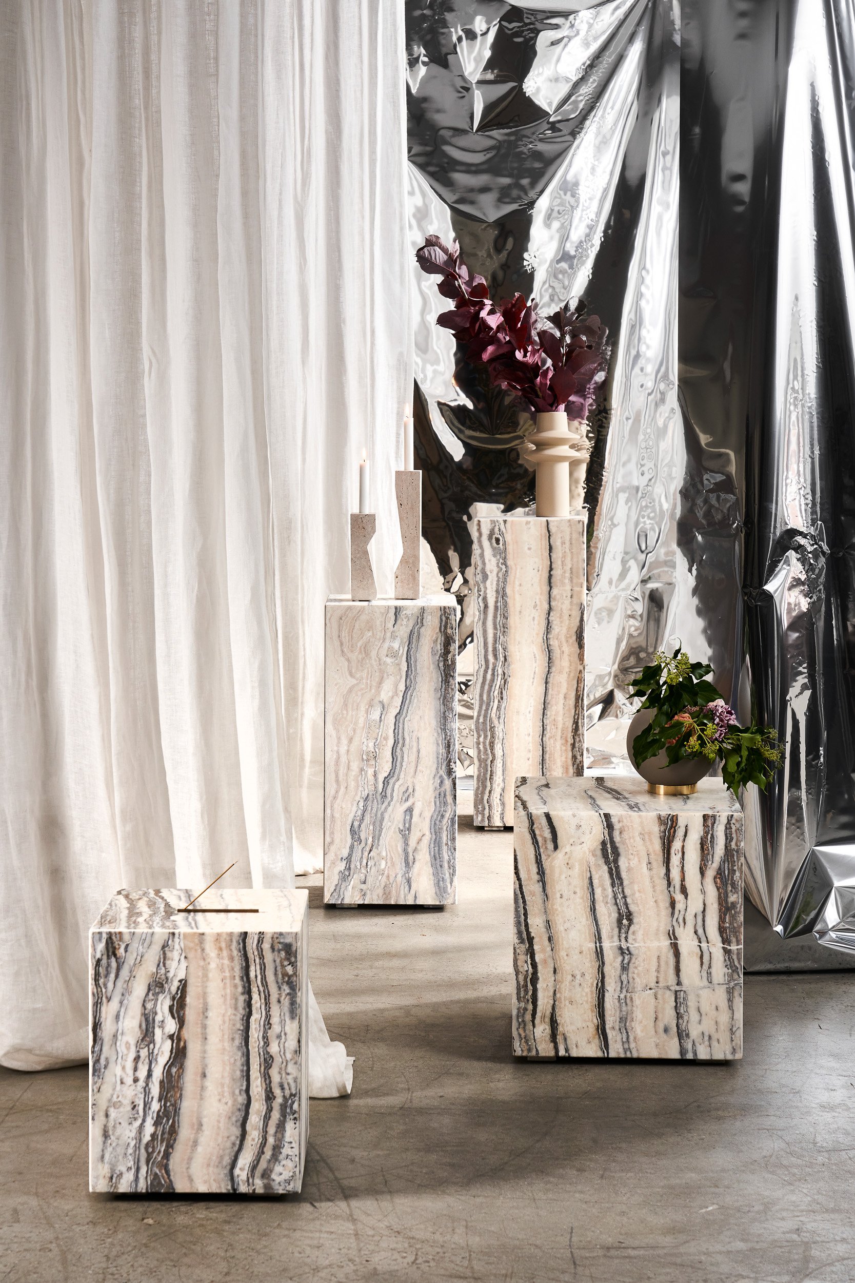 Cube Pedestal - Tall - Ice Jade - Floor Stock