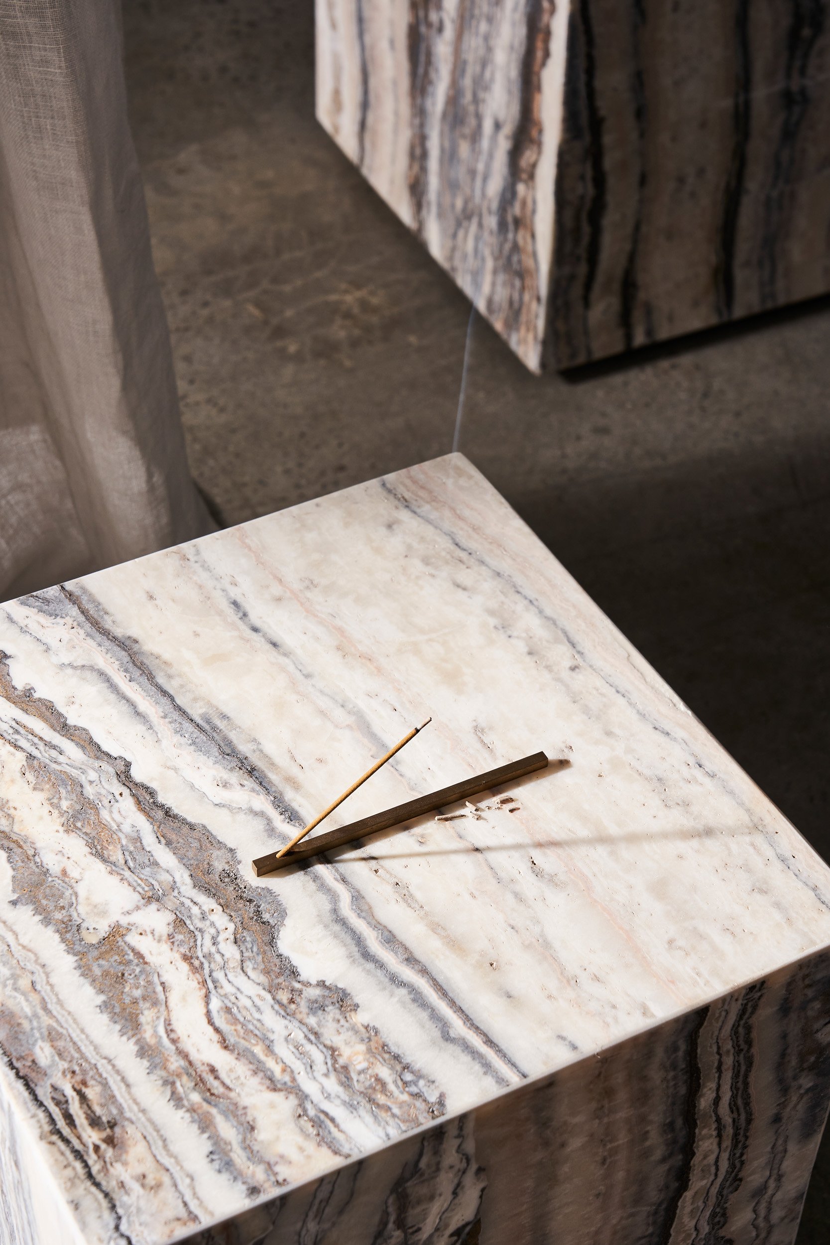 Cube Pedestal - Tall - Ice Jade - Floor Stock