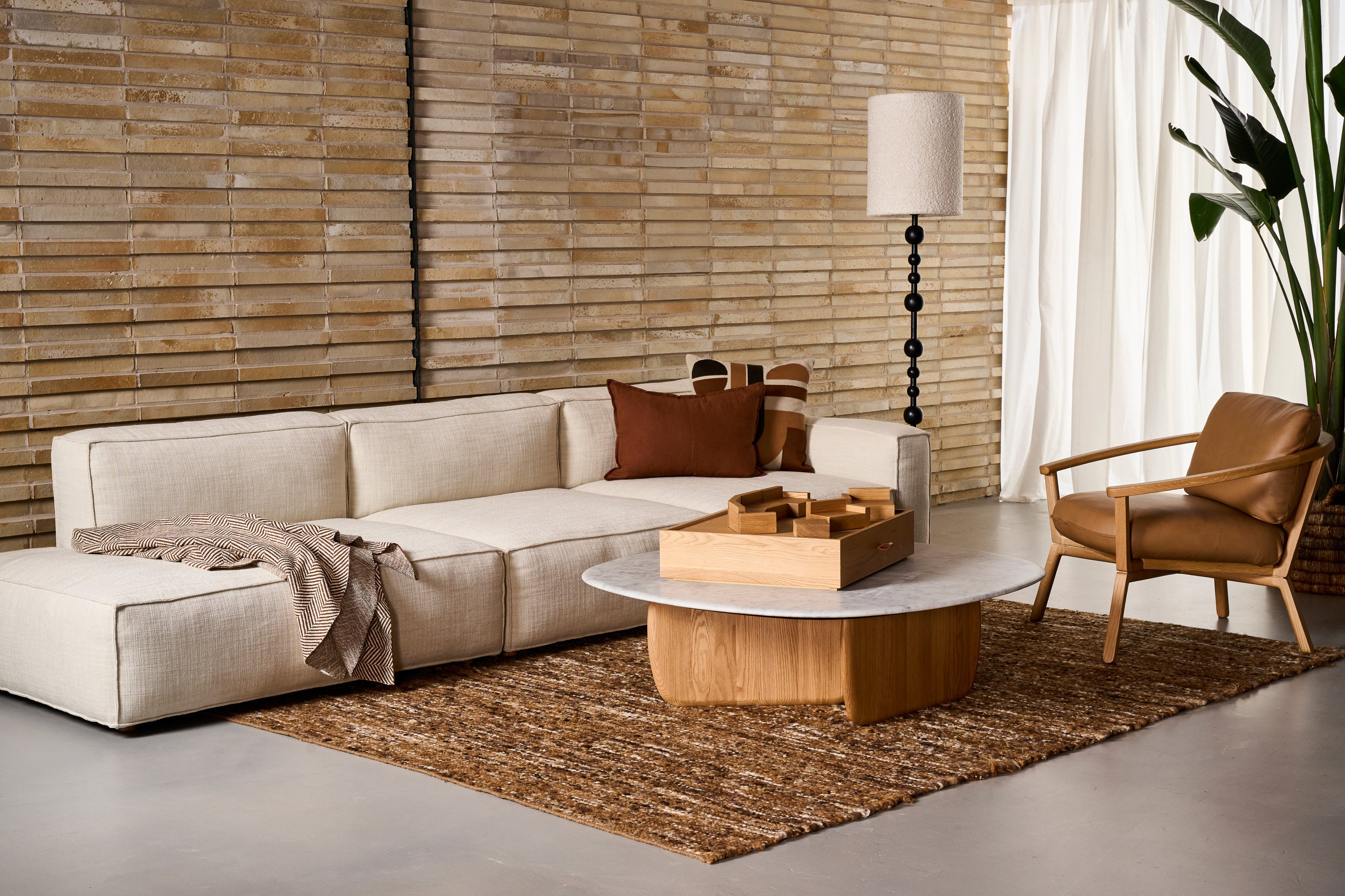 Eden Marble Coffee Table - 1200mm - Bianco Carrara Marble - Light Oak - Floor Stock