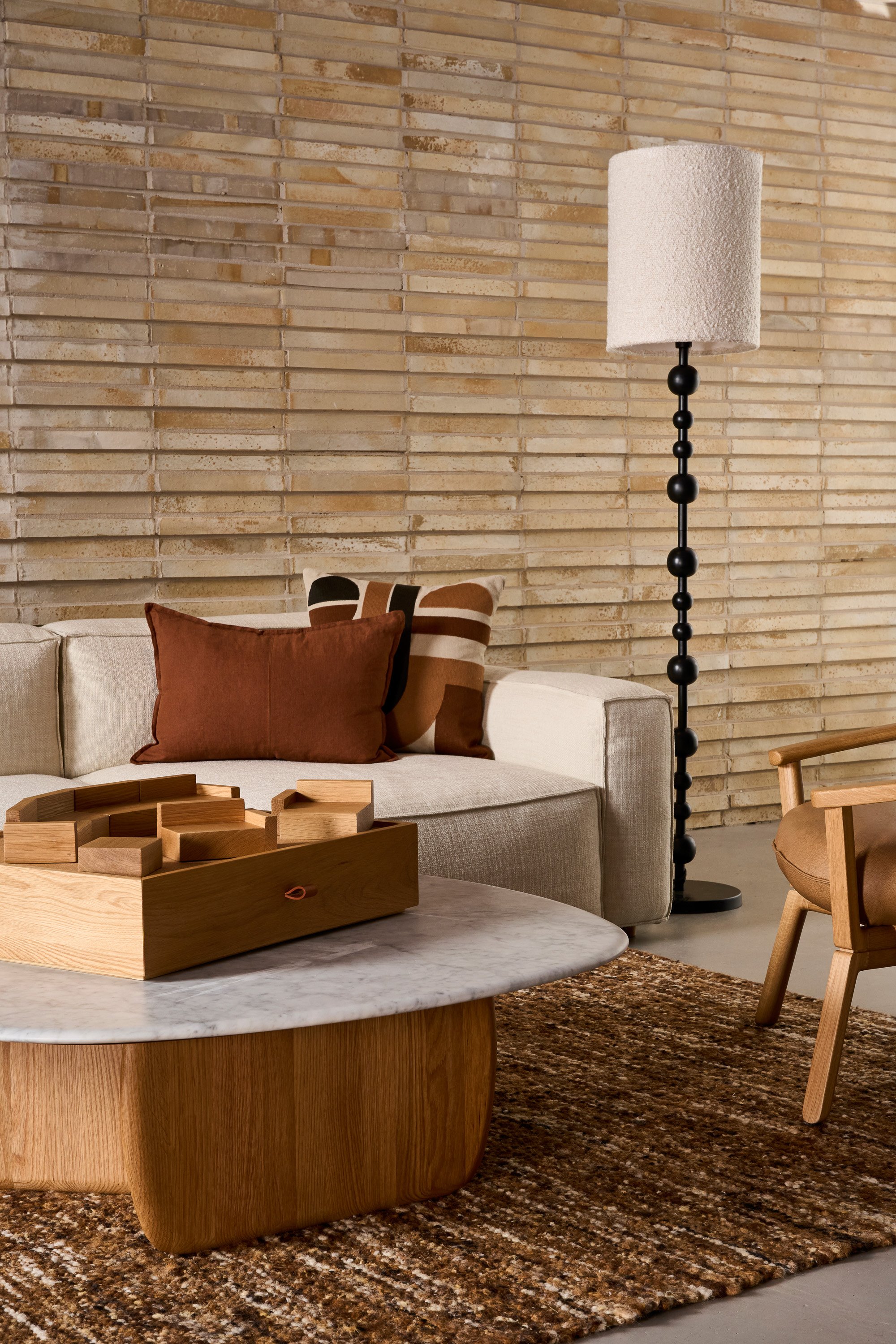 Eden Marble Coffee Table - 1200mm - Bianco Carrara Marble - Light Oak - Floor Stock