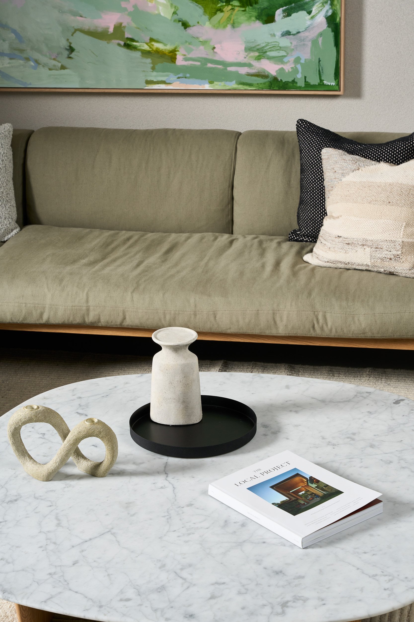 Eden Marble Coffee Table - 1200mm - Bianco Carrara Marble - Light Oak - Floor Stock