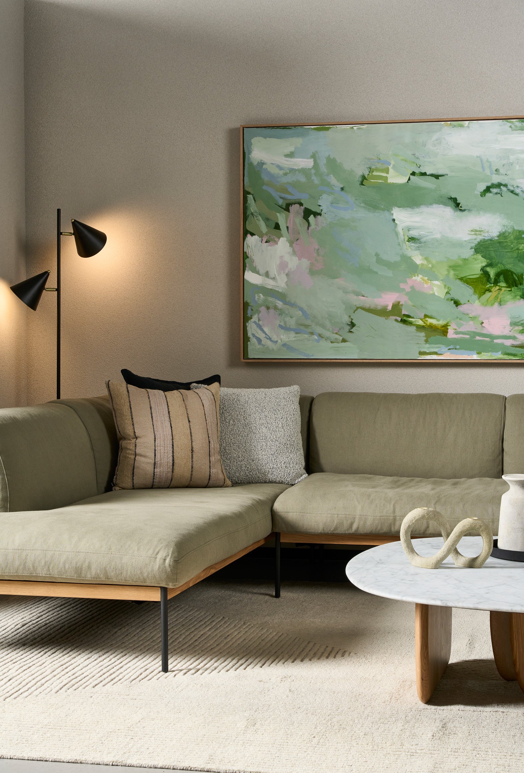 Eden Marble Coffee Table - 1200mm - Bianco Carrara Marble - Light Oak - Floor Stock