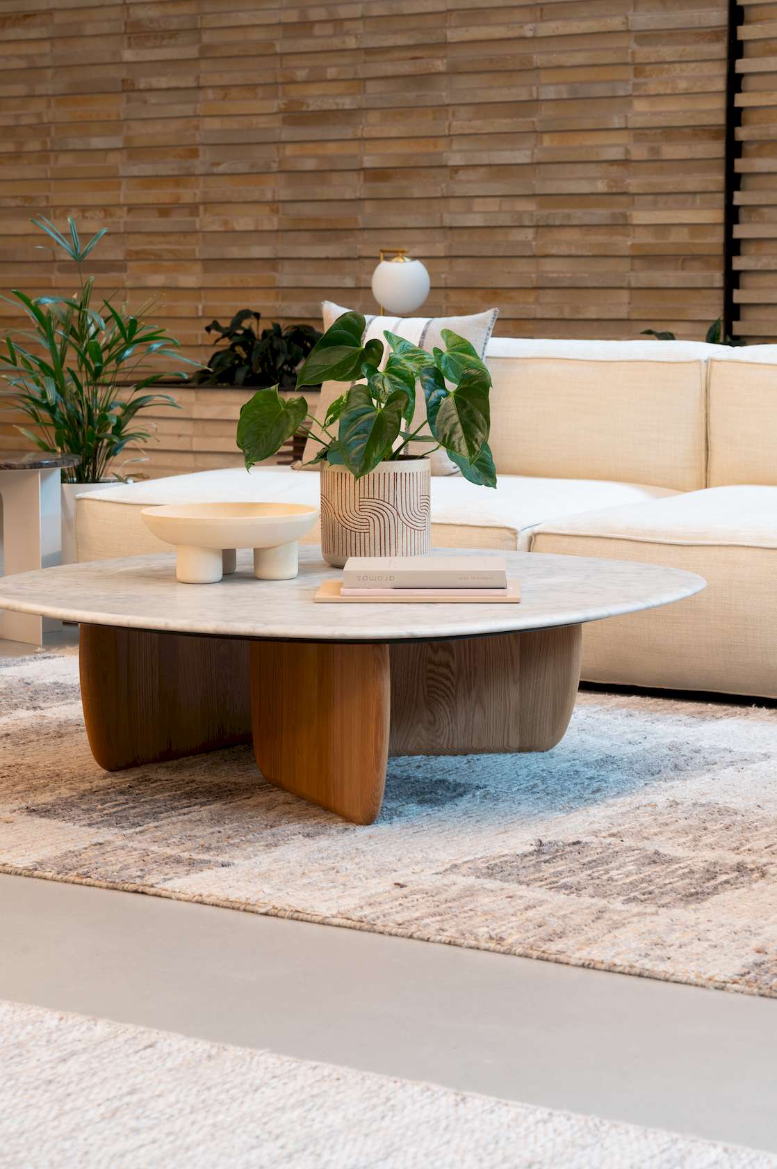 Eden Marble Coffee Table - 1200mm - Bianco Carrara Marble - Light Oak - Floor Stock