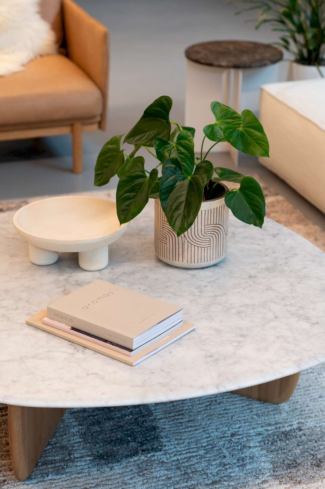 Eden Marble Coffee Table - 1200mm - Bianco Carrara Marble - Light Oak - Floor Stock