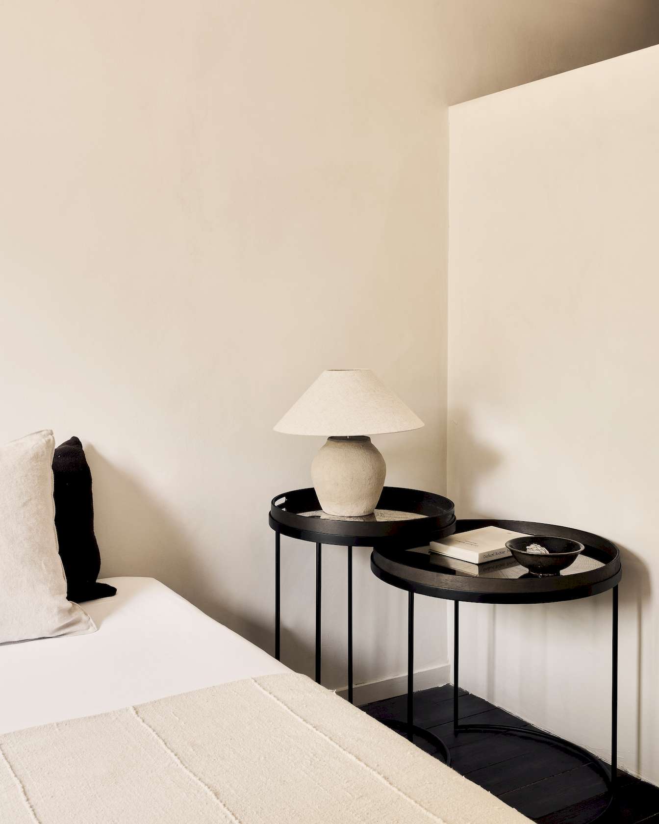 Ethnicraft Round Tray Side Table - Set of 2 - Floor Stock