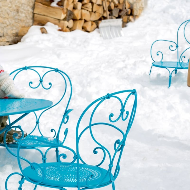 Fermob 1900 Arm Chair - Acapulco Blue - Floor Stock