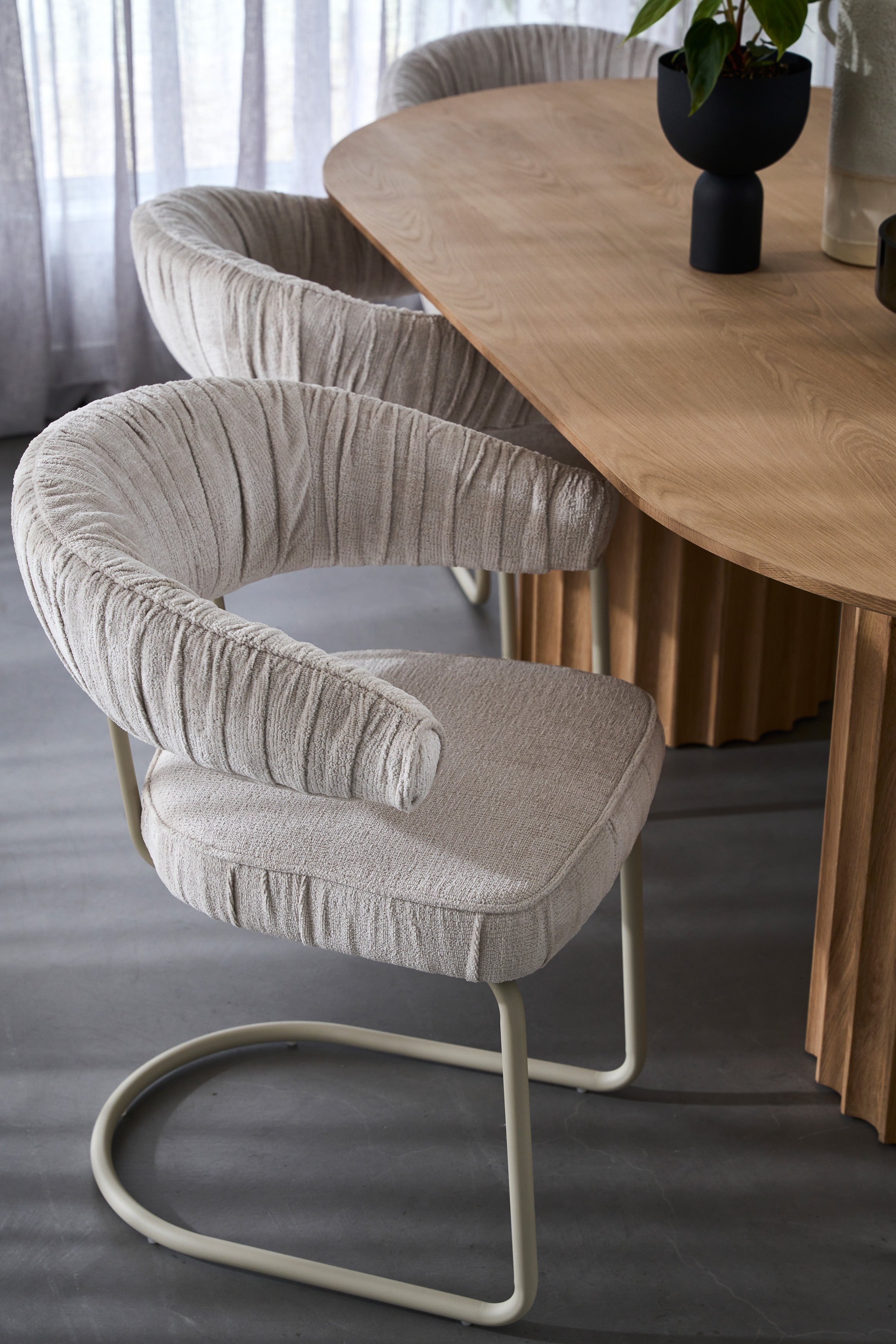 Carrie Arm Chair - White - Pearl - Set of 8 - Floor Stock