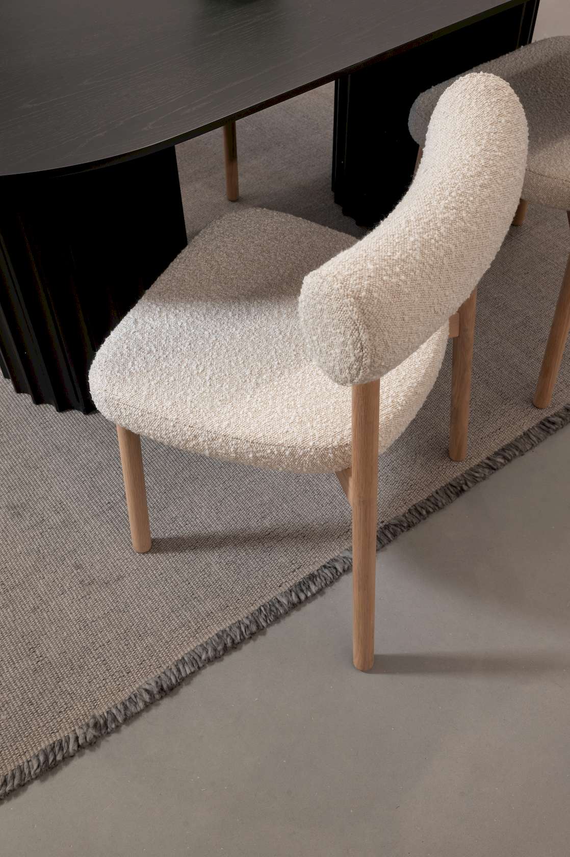 Orsen Dining Chair - Cream Boucle - White Oak - Set of 6 - Floor Stock