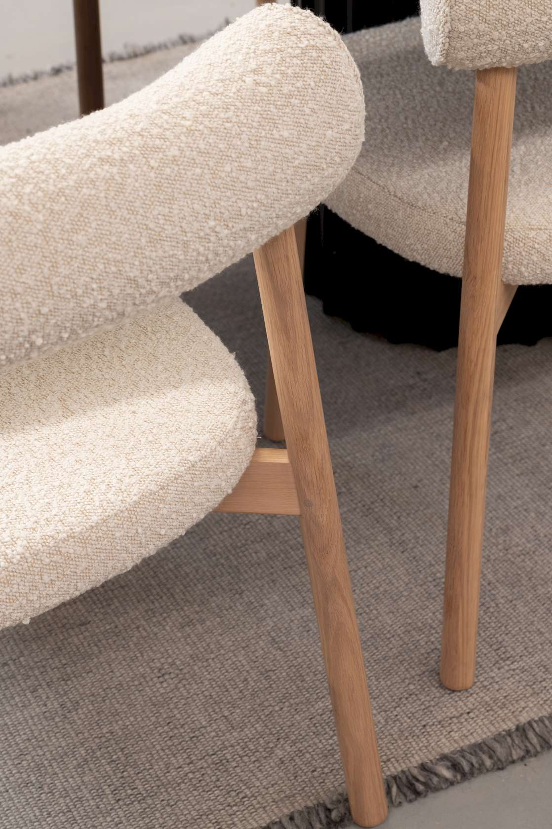 Orsen Dining Chair - Cream Boucle - White Oak - Set of 6 - Floor Stock