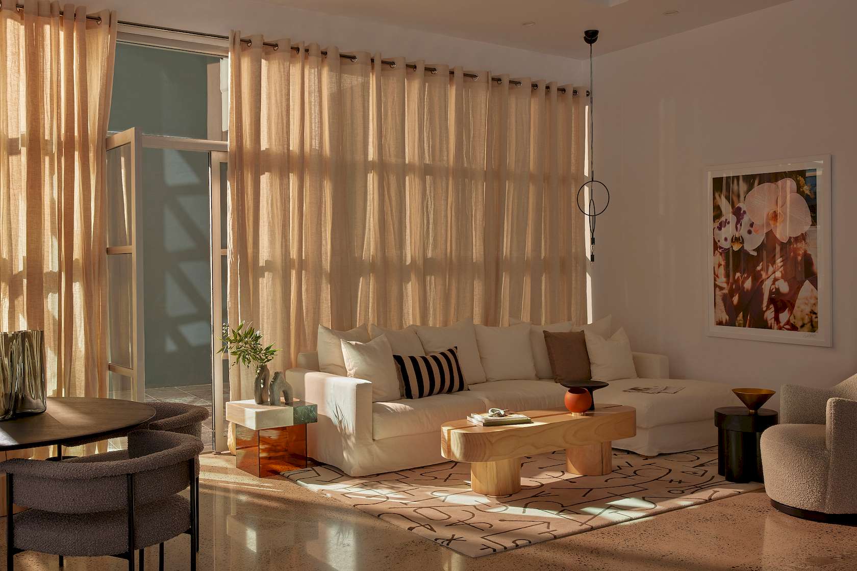 Aria Arm Chair - Mocha - Set of 8 - Floor Stock