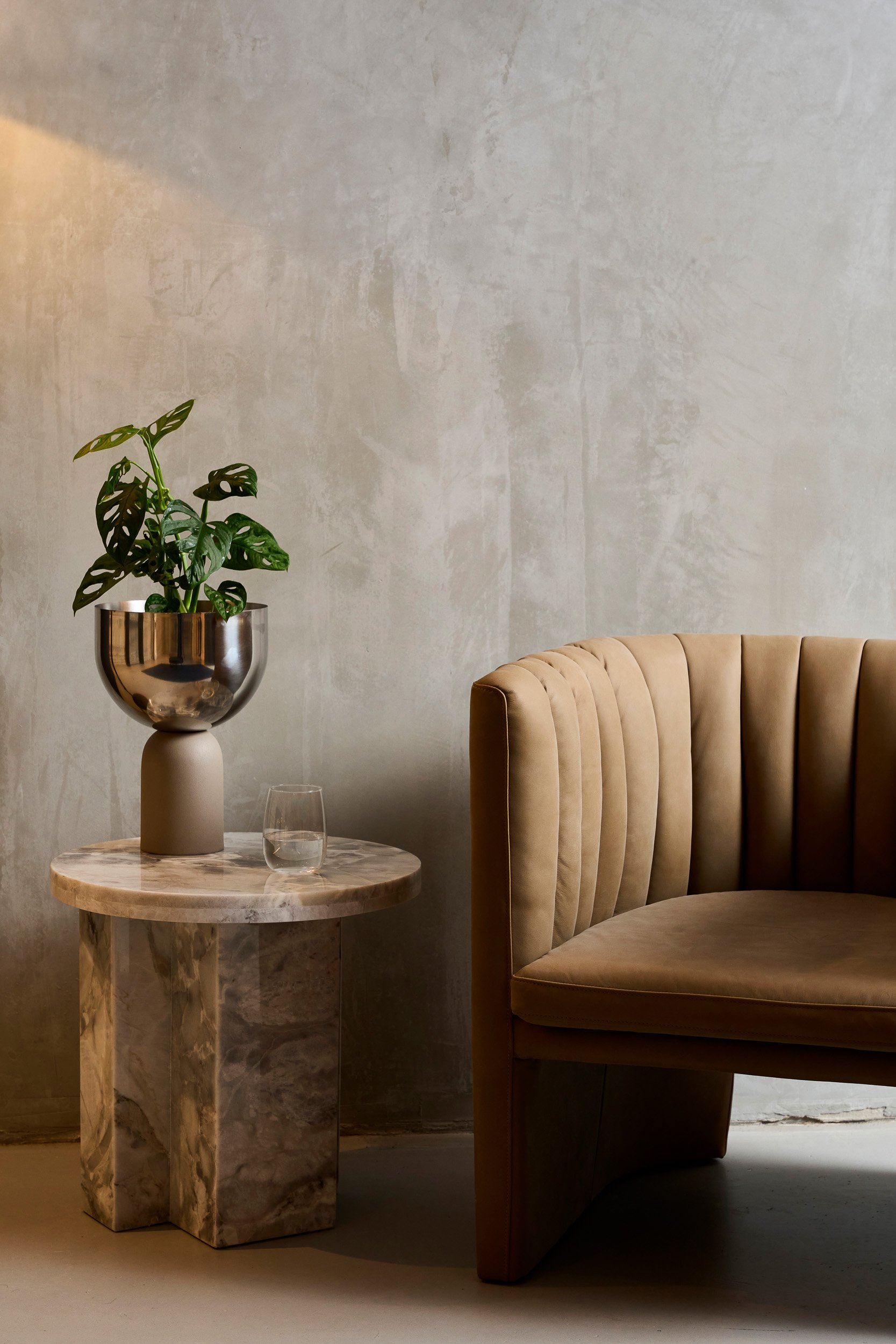 Ziki Side Table - White Onyx - Floor Stock