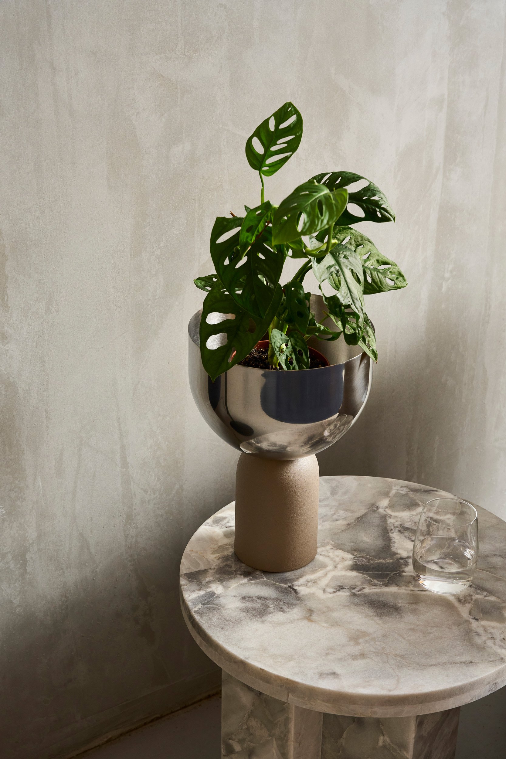 Ziki Side Table - White Onyx - Floor Stock