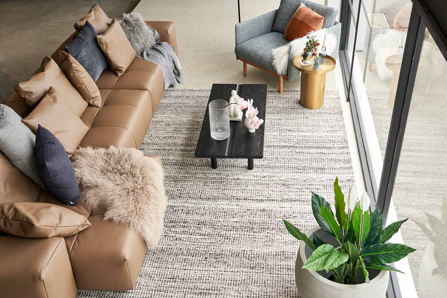 Pensive Fabric Lounge Chair - Diamond-West Lake 04 - Light Oak - Floor Stock