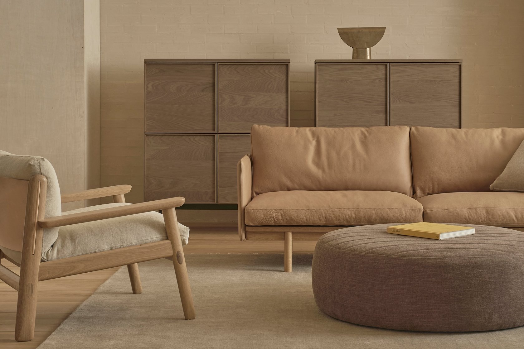 Pensive 3 Seater Sofa - Canyon-Montana 3031 - Light Oak - Floor Stock