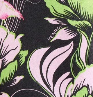 Silk Cotton Mini Short - Black/Pink/Green Acid Floral